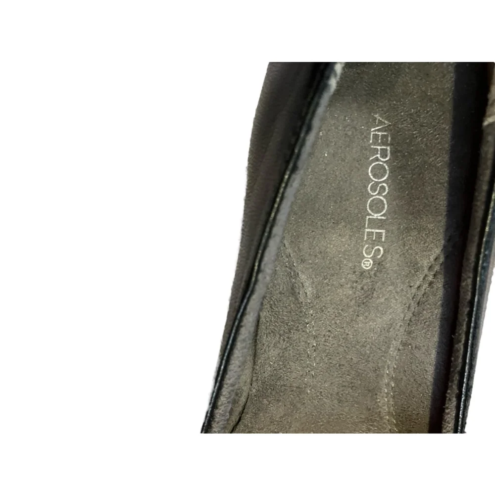 Aerosoles Leather Black Pumps Kitten Heel